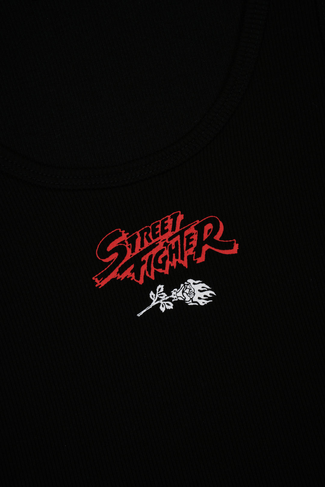 Fighters Forever Cropped Ribbed Tank in Black