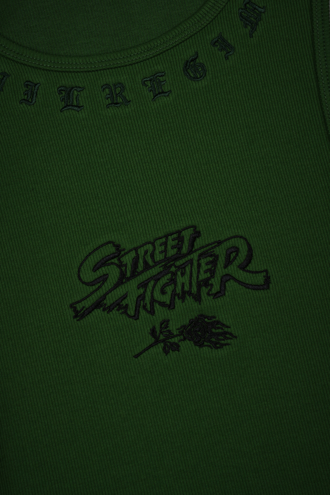 Fighters Forever Ribbed Tank in Olive Green