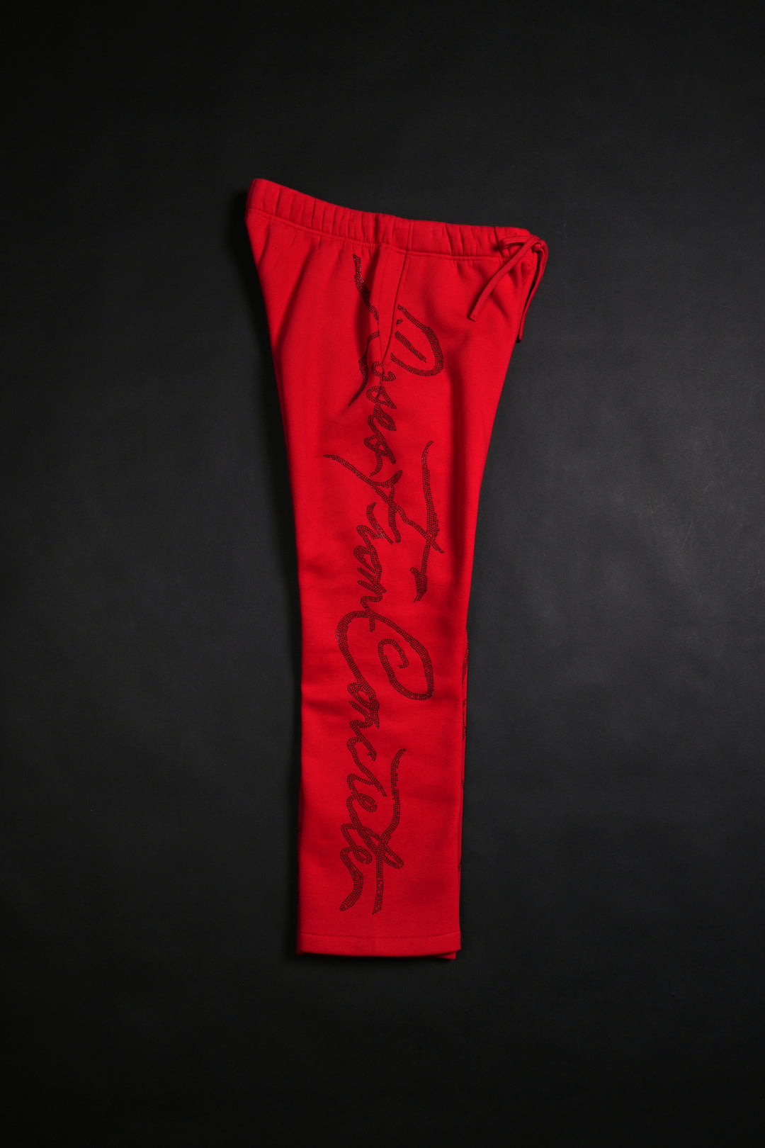 Trail Of Ashes Wide Leg Fleece Pants in Cherry Red
