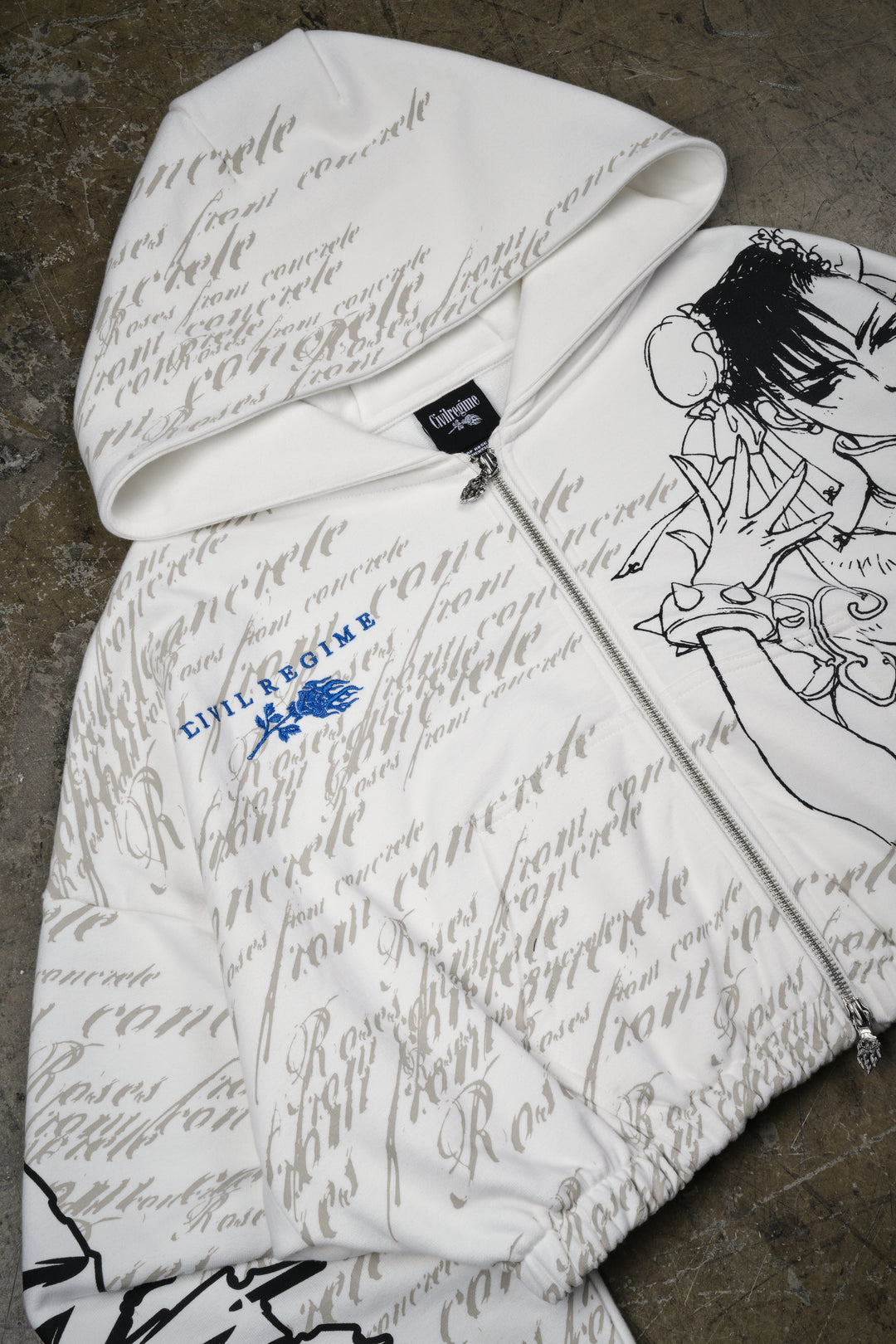 Strongest Rose Ultra Cropped Zip Hoodie in Butter