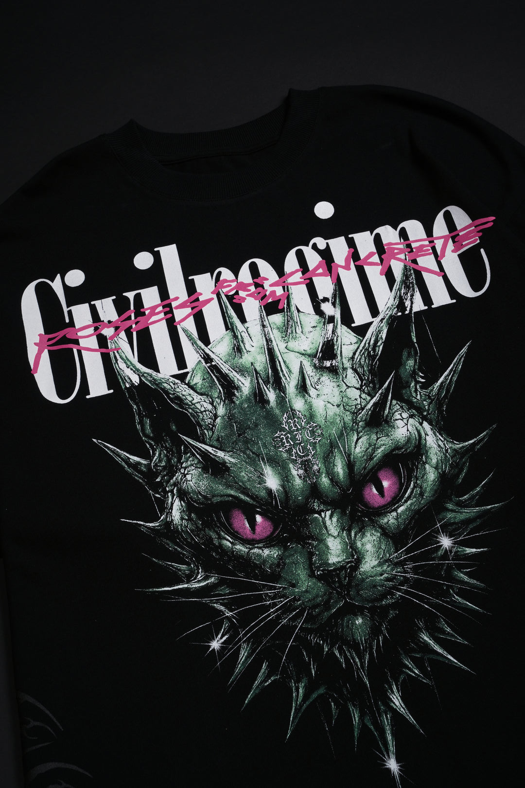 Cat Statue American Classic Oversized Tee in Black