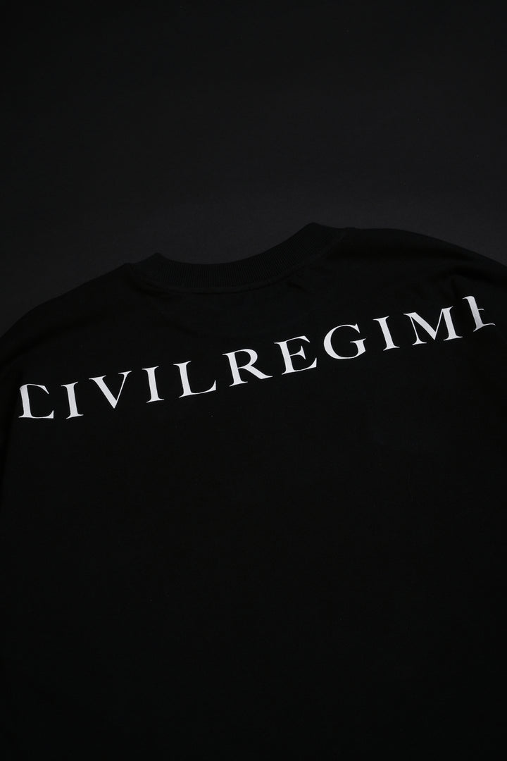 Cat Statue American Classic Oversized Tee in Black