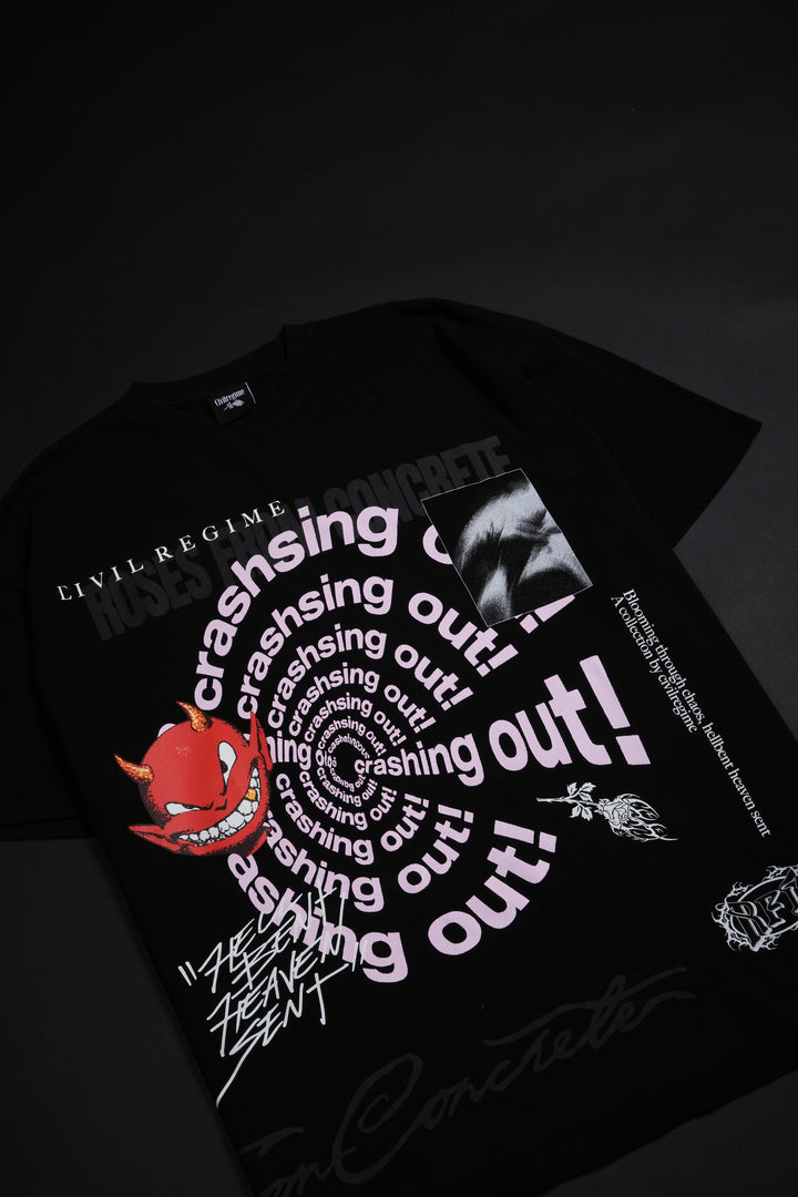 Crashout Central American Classic Oversized Tee in Black