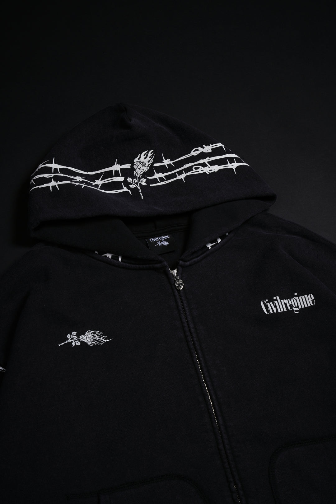 Core Brigade Civil Zip Up Hoodie in Black