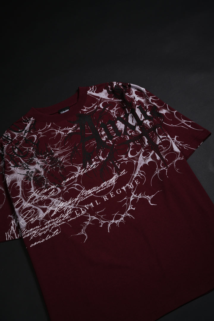 February Skies 199X Oversized Tee in Oxblood
