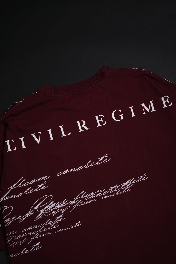 February Skies 199X Oversized Tee in Oxblood