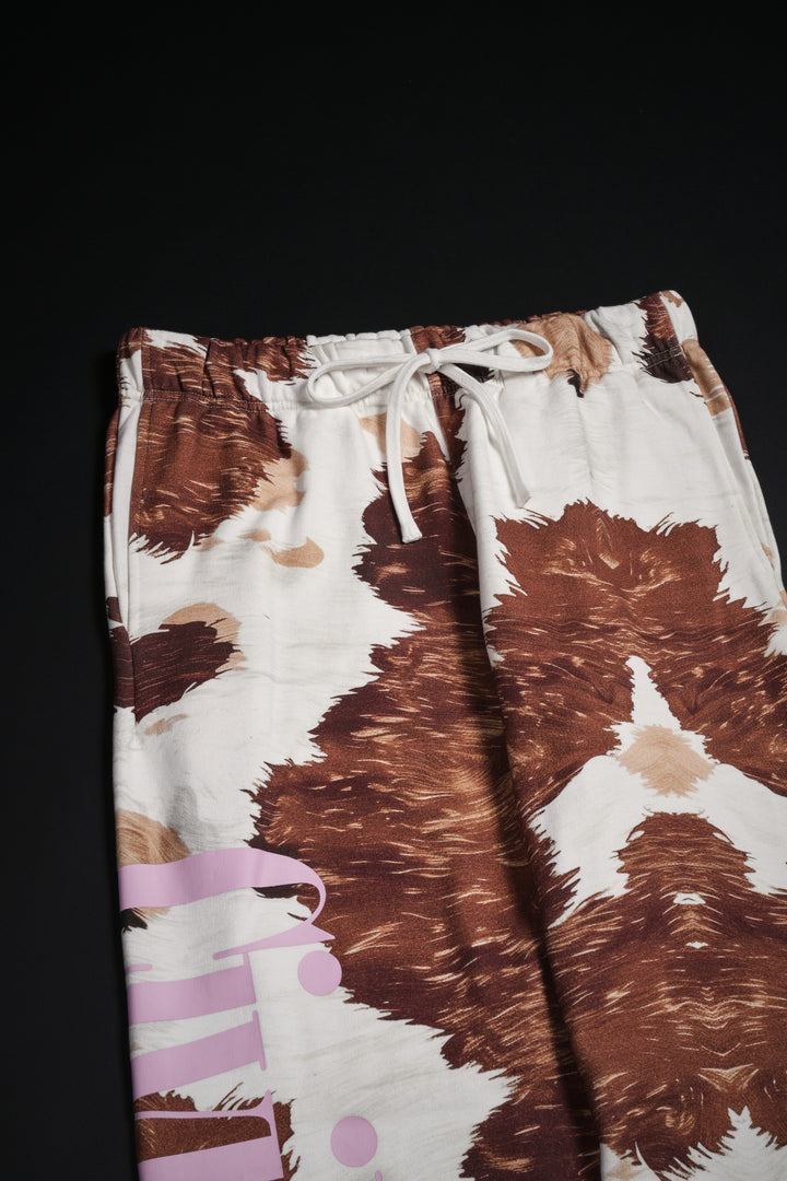 Concrete Bloom Wide Leg Pants in Cow Print