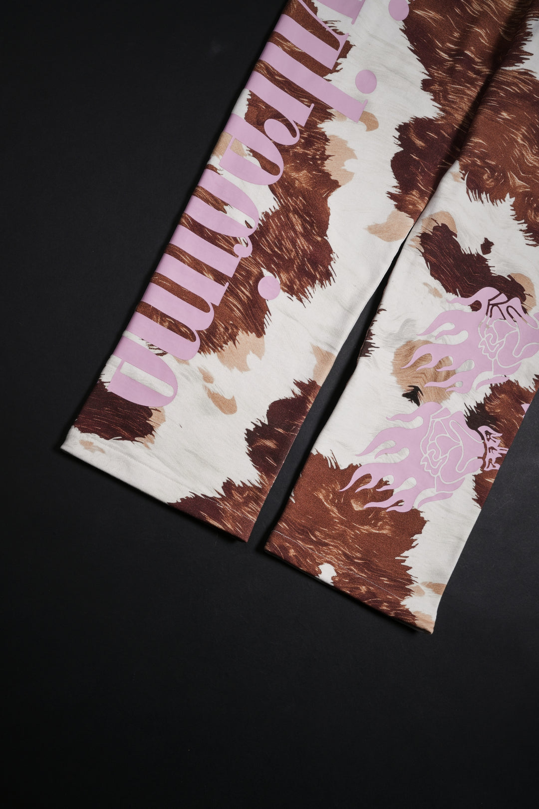 Concrete Bloom Wide Leg Pants in Cow Print