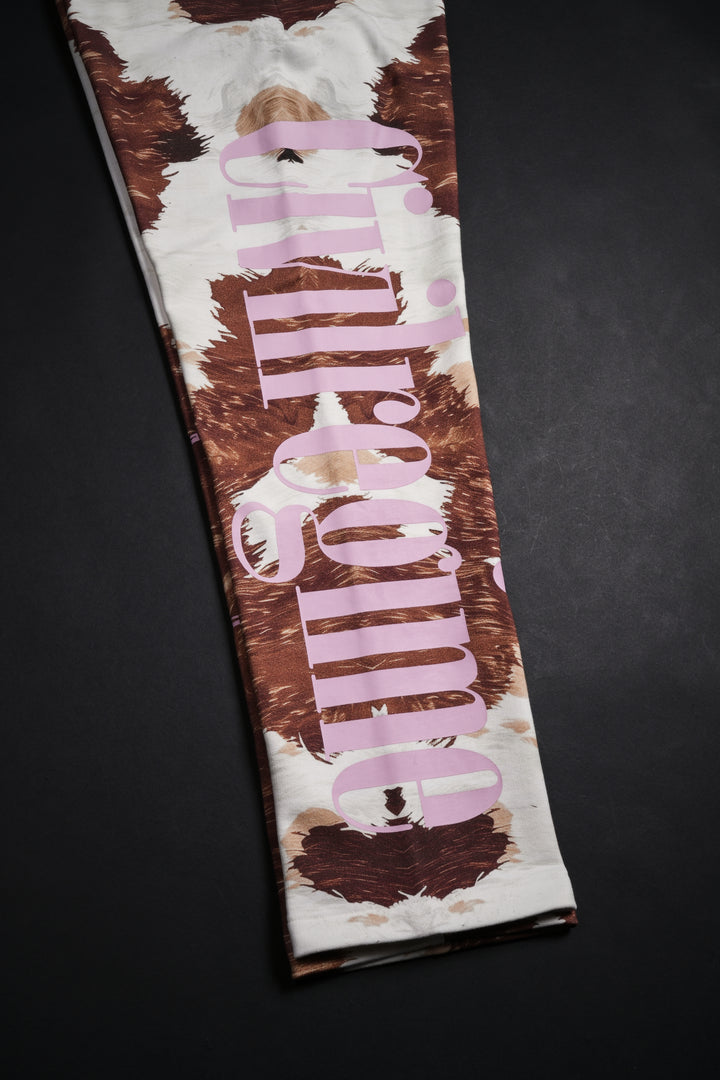 Concrete Bloom Wide Leg Pants in Cow Print