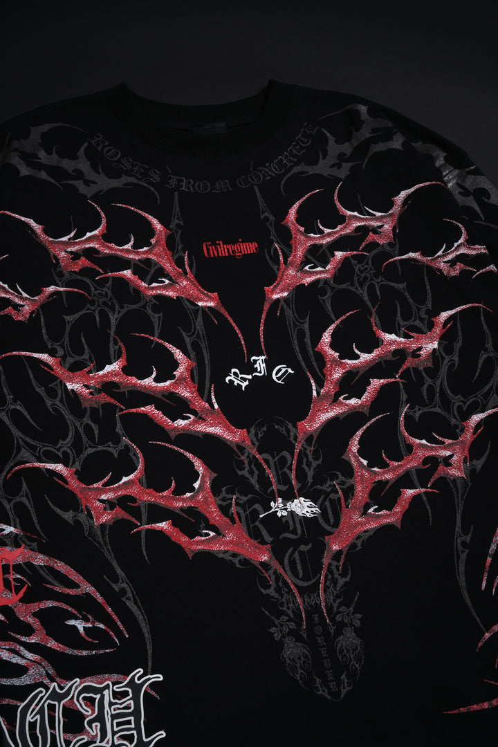 Koga Kuchiki 199X "Side By Side" Oversized Tee in Black