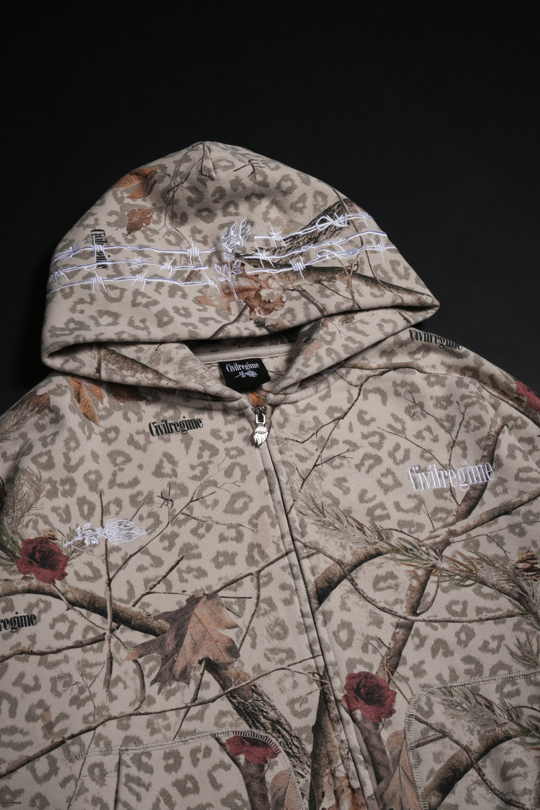 Core Brigade Civil Zip Up Hoodie in Real Leopard Camo