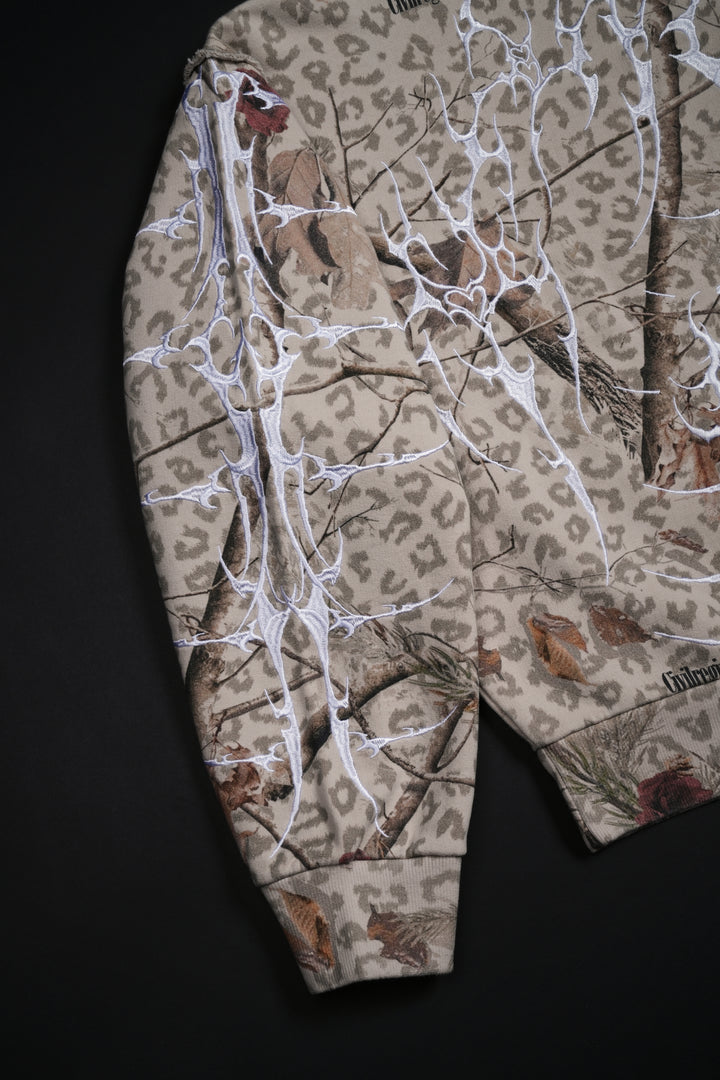 Core Brigade Civil Zip Up Hoodie in Real Leopard Camo