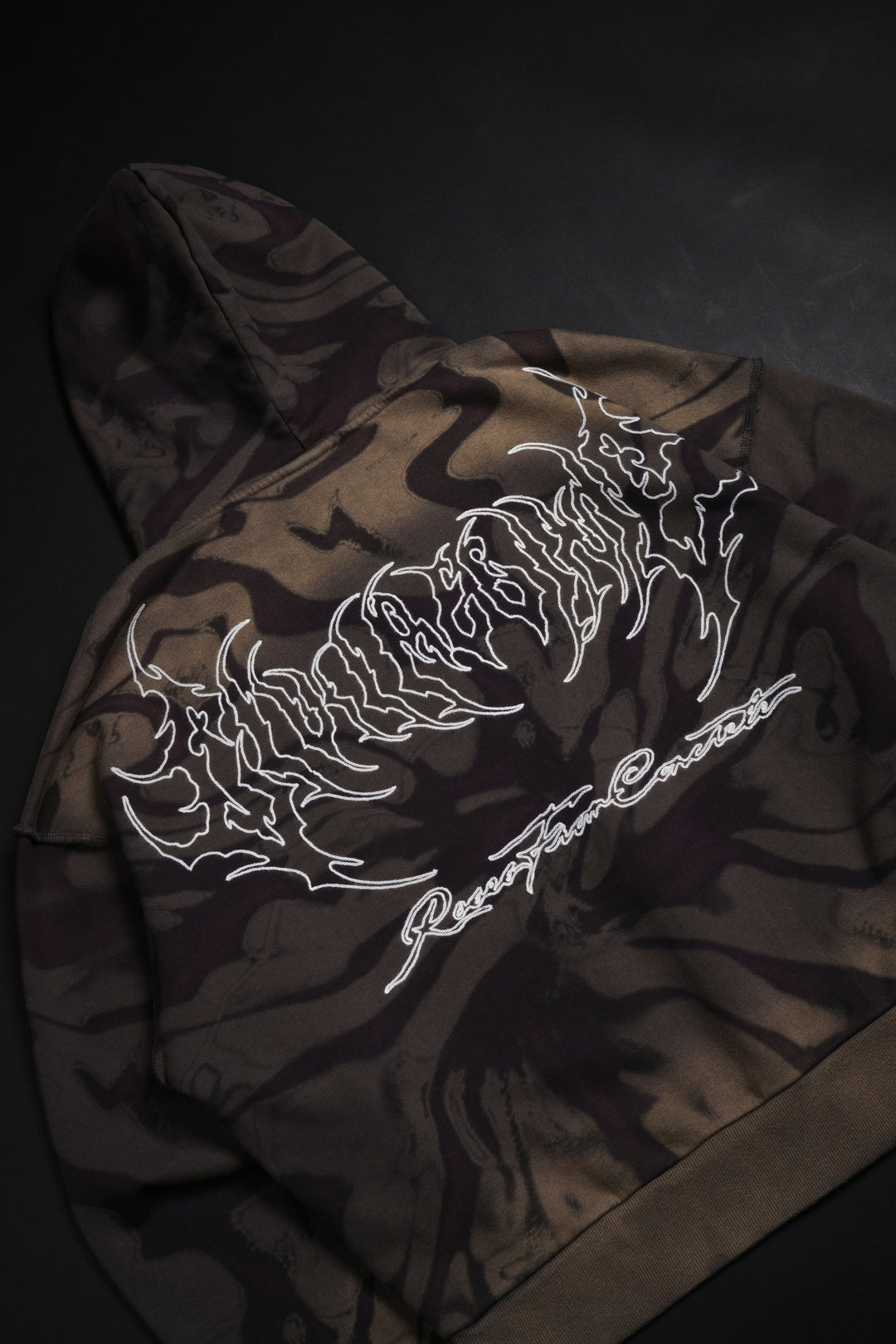 Midnight Whisper Civil Zip Up Hoodie in Purple Stream