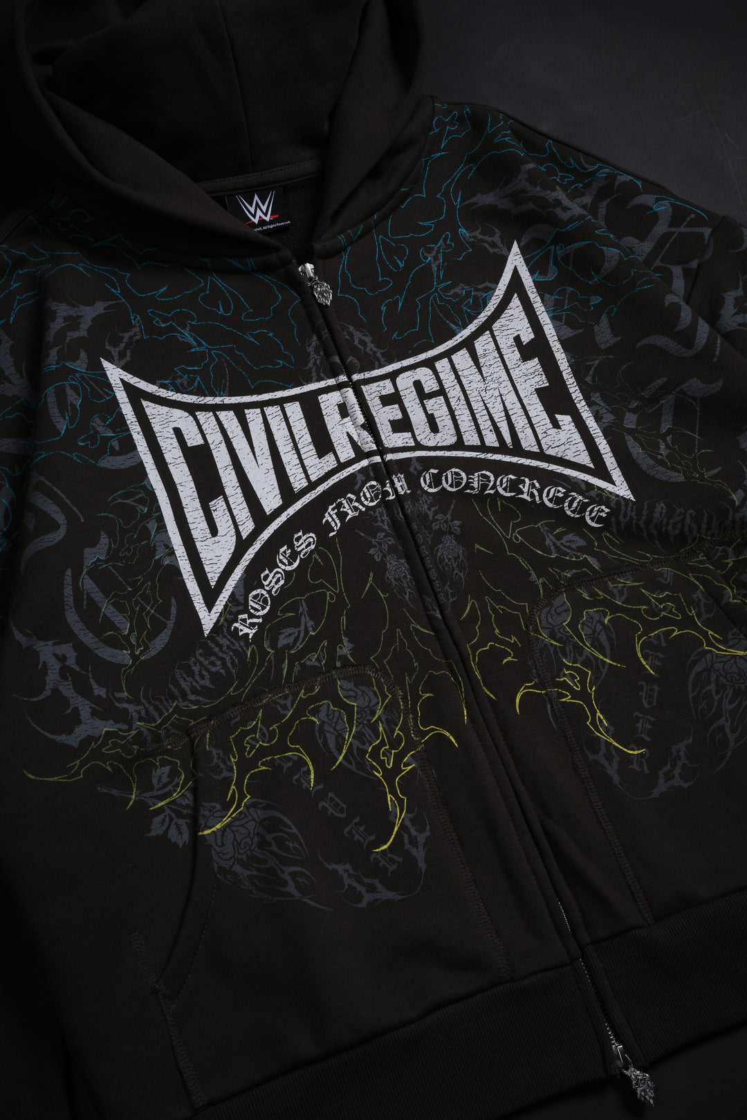 Rey Serpiente Civil Zip Up Hoodie in Pigment Wash Brown