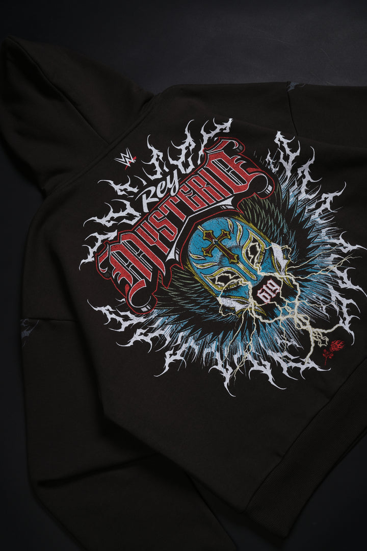 Rey Serpiente Civil Zip Up Hoodie in Pigment Wash Brown