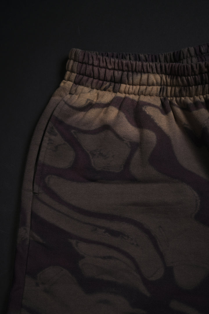 Midnight Whisper Baggy Shorts in Purple Stream