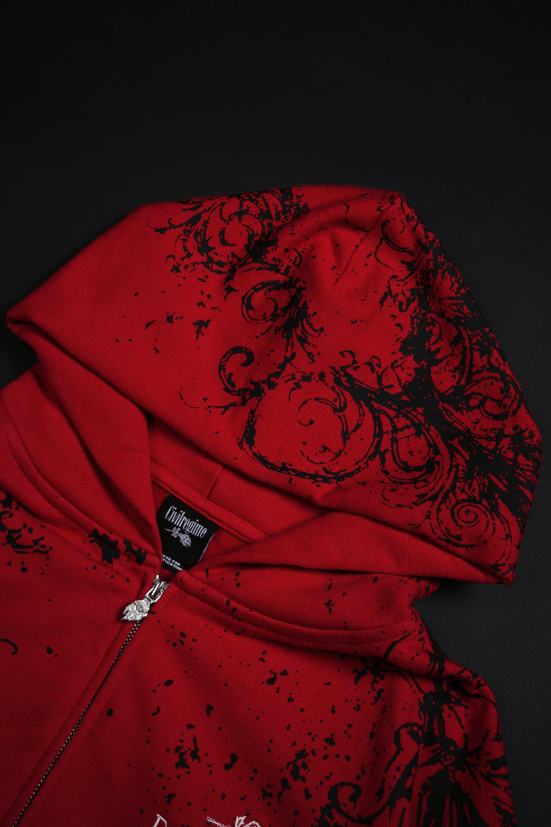 Ancient Ones Civil Zip Up Hoodie in E-Red