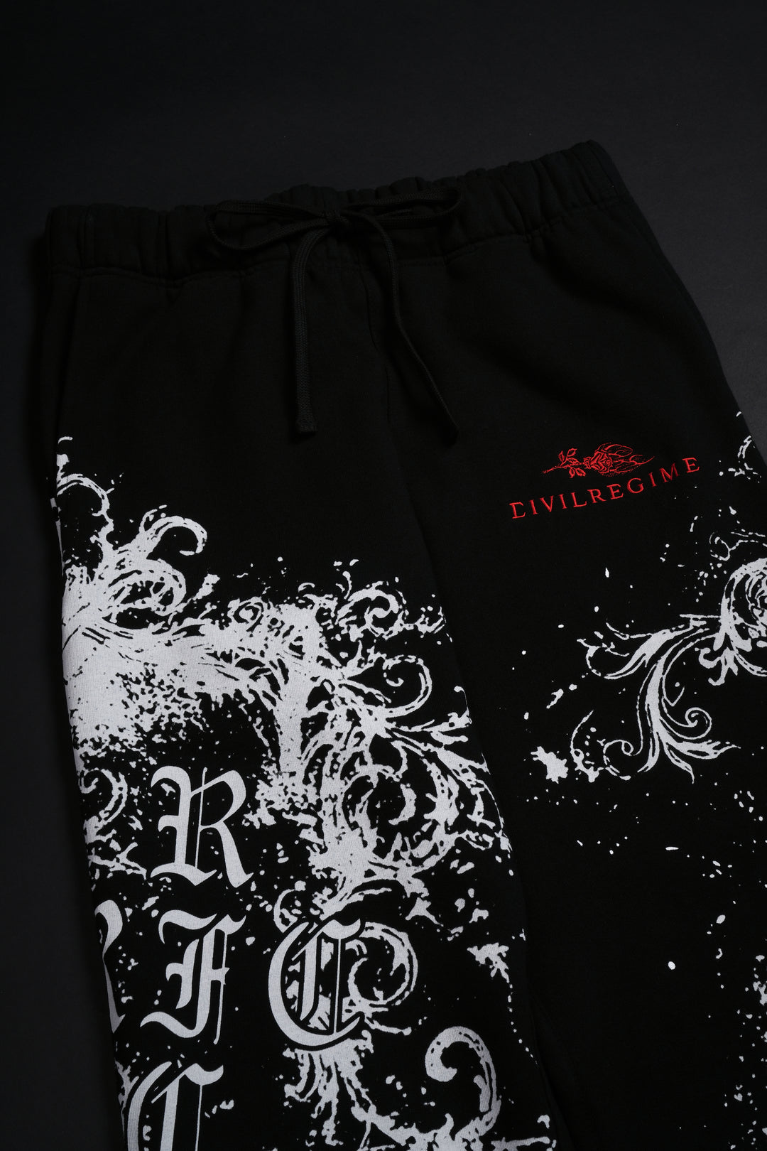 Ancient Ones Eternal Wide Leg Fleece Pants in Black