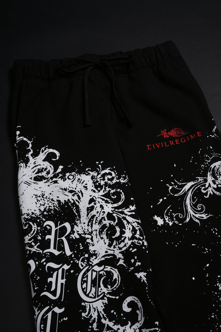 Ancient Ones Eternal Wide Leg Fleece Pants in Black