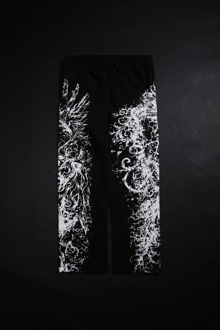 Ancient Ones Eternal Wide Leg Fleece Pants in Black