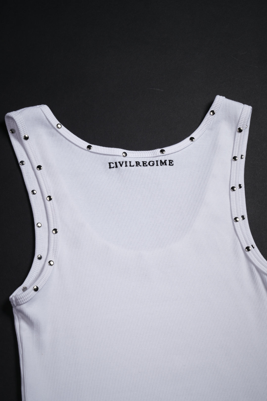 Vengeful Cropped Ribbed Tank in White