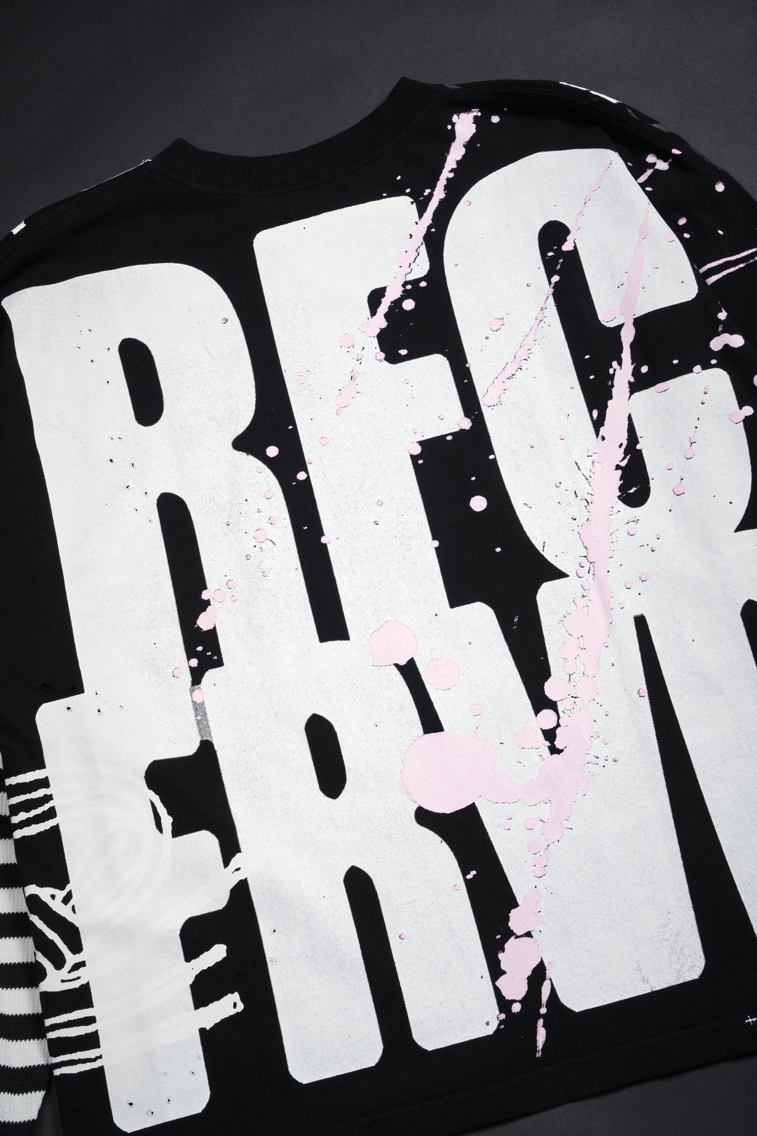 Music On, World Off Distressed Twofer in Black Stripe Black/White