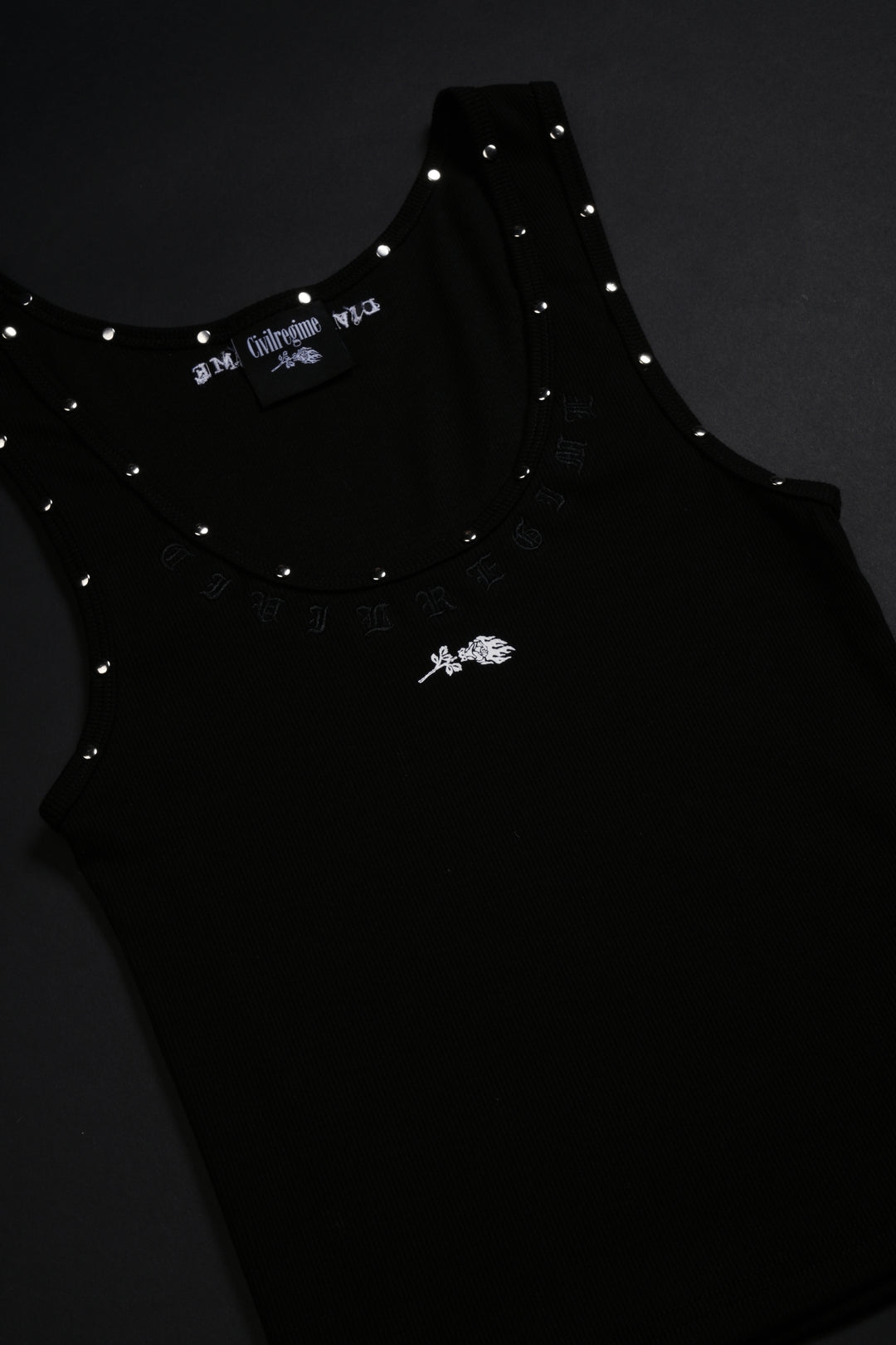 Vengeful Cropped Ribbed Tank in Black