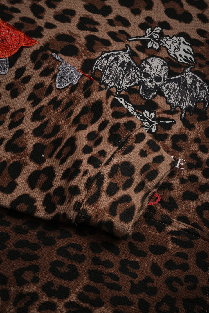 Wild Roses Forever Hoodie in Leopard