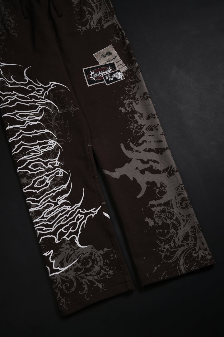 Love And War Eternal Wide Leg Fleece Pants in Fudge