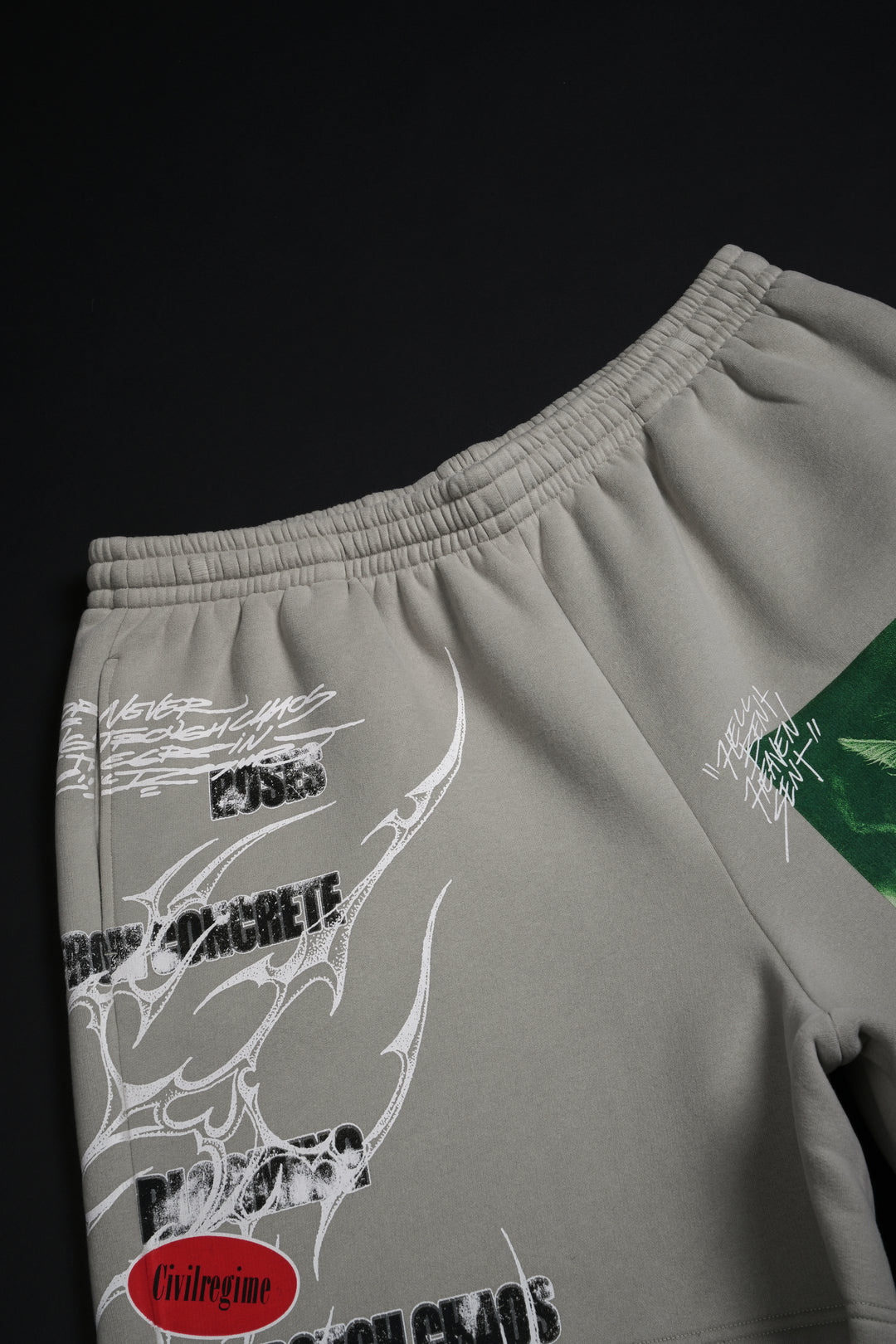 Rose Dealer Thorns Baggy Shorts in Ash Gray