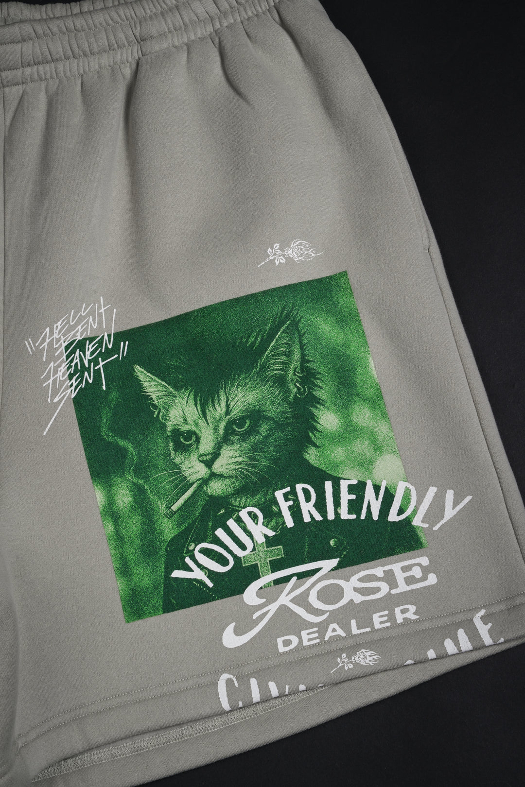 Rose Dealer Thorns Baggy Shorts in Ash Gray