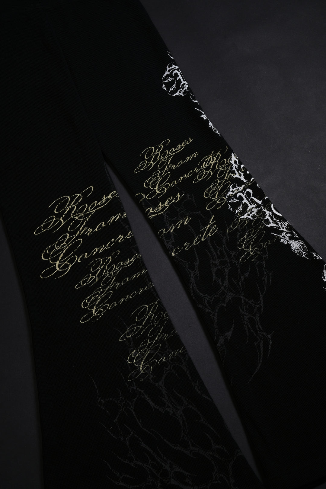 Reverse Curse Waffle Thermal Flared Leggings in Black