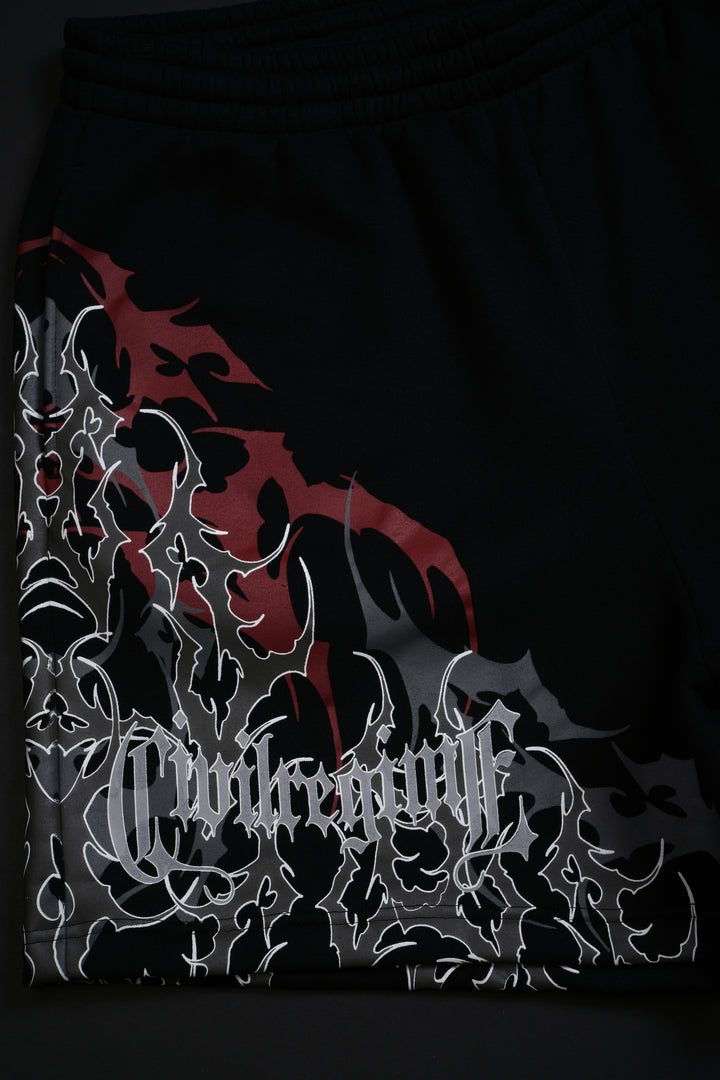 404 Friday Thorns Baggy Shorts in Black