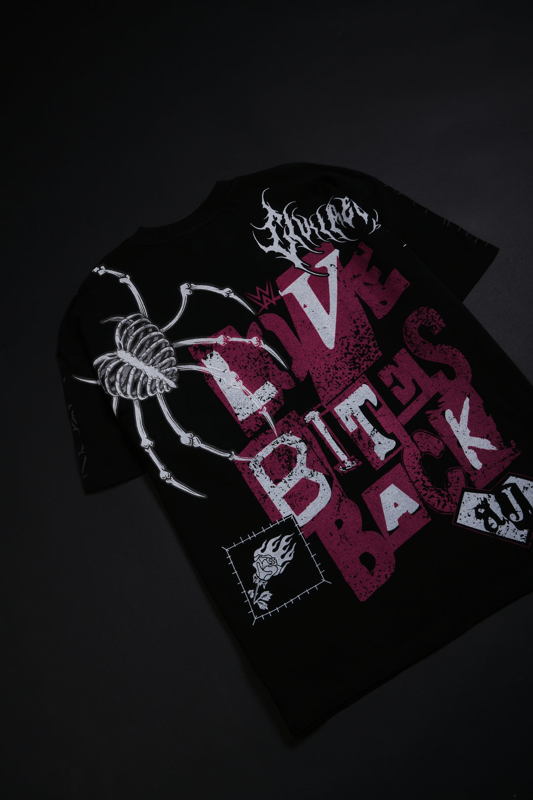 AJ Love Bites Back American Classic Oversized Tee in Black