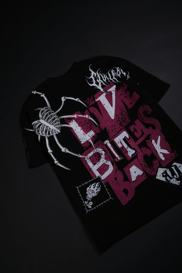 AJ Love Bites Back American Classic Oversized Tee in Black