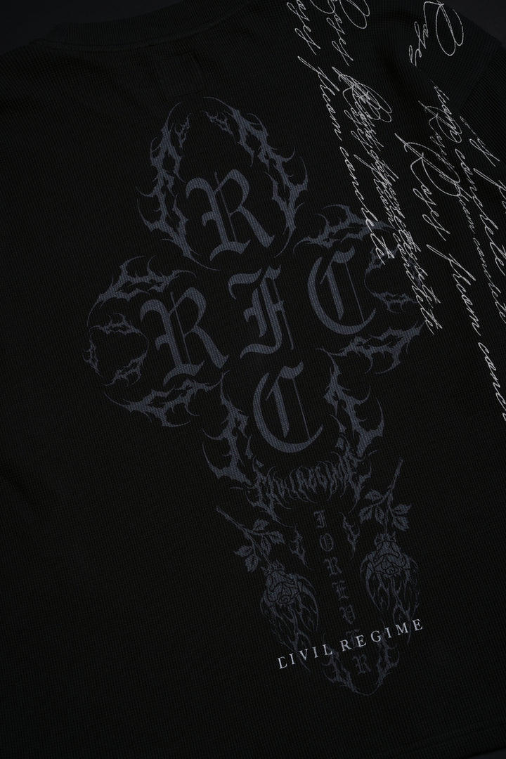 Winter Wraith Obsidian Waffle Thermal in Charcoal