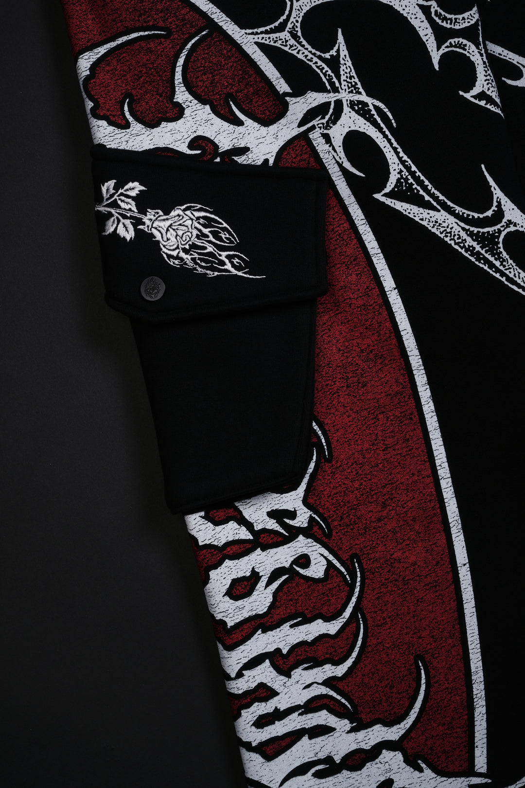 Patchwork Eternal Wide Leg Cargo Pants in Black