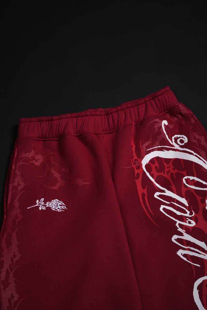 Letter To You Lowrise Wide Leg Pants in Dark Red