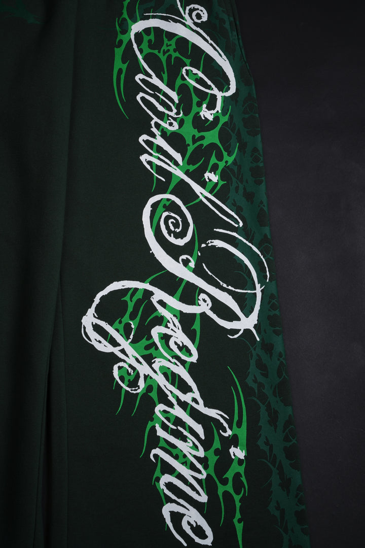 Letter To You Lowrise Wide Leg Pants in Dark Green