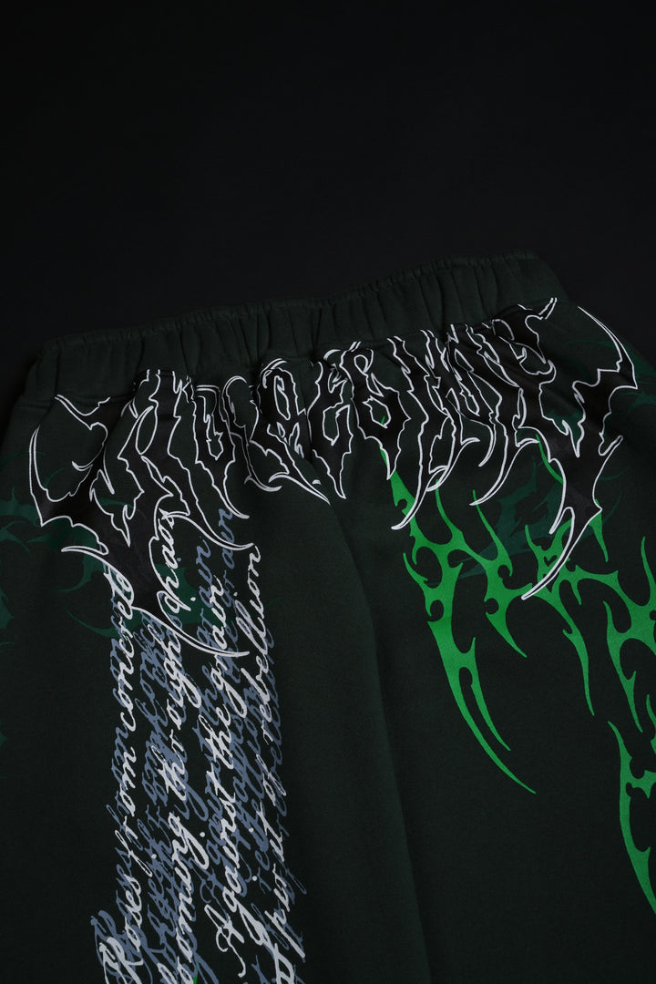 Letter To You Lowrise Wide Leg Pants in Dark Green