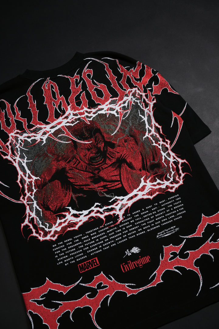 Red Hulk American Classic Oversized Tee in Black