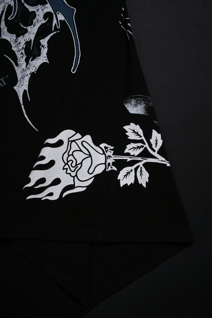 Kitana 199X "Side By Side" Oversized Tee in Black