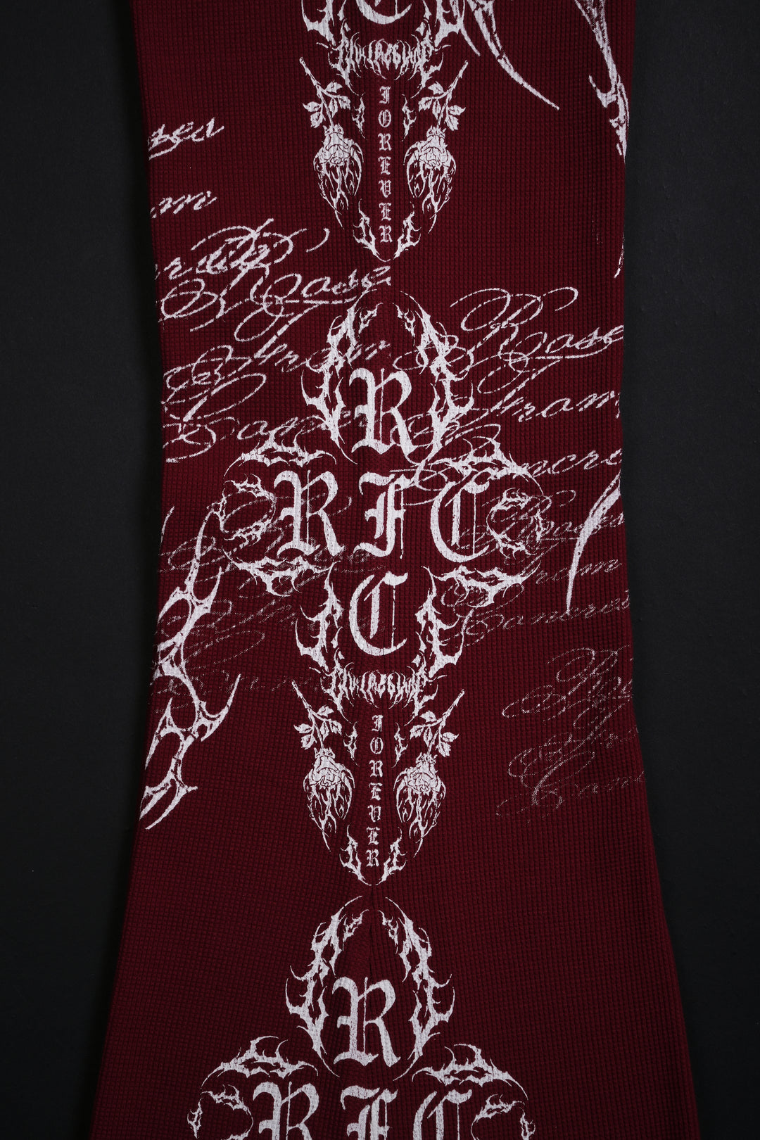 Reverse Curse Waffle Thermal Flared Leggings in Oxblood