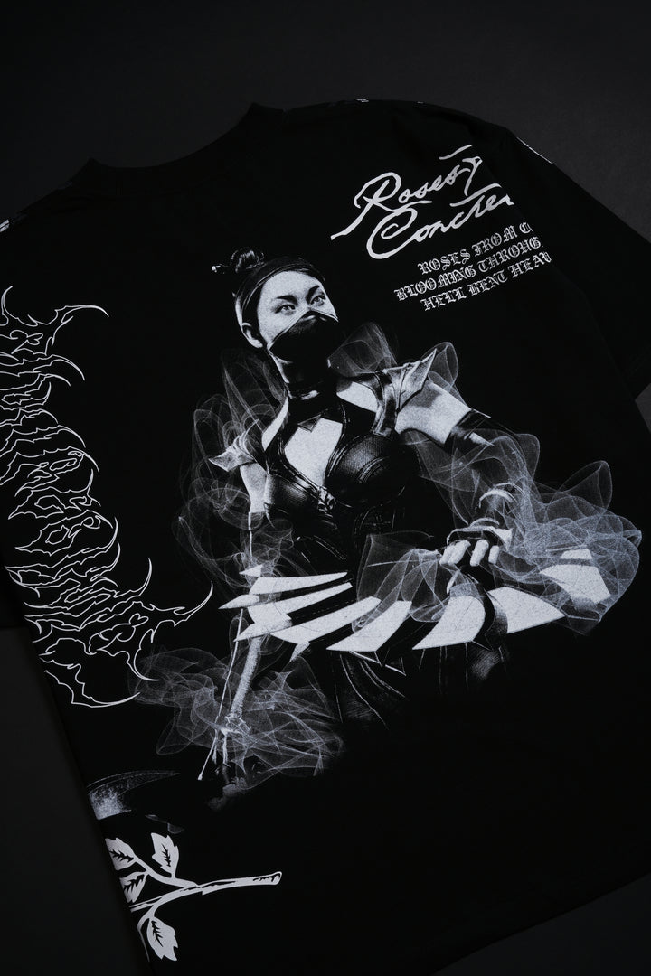 Kitana 199X "Side By Side" Oversized Tee in Black