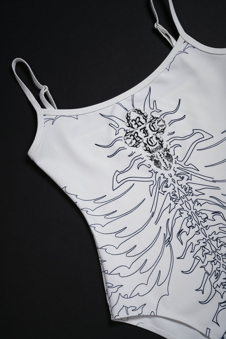 Stacked RFC Pookie Bodysuit in White