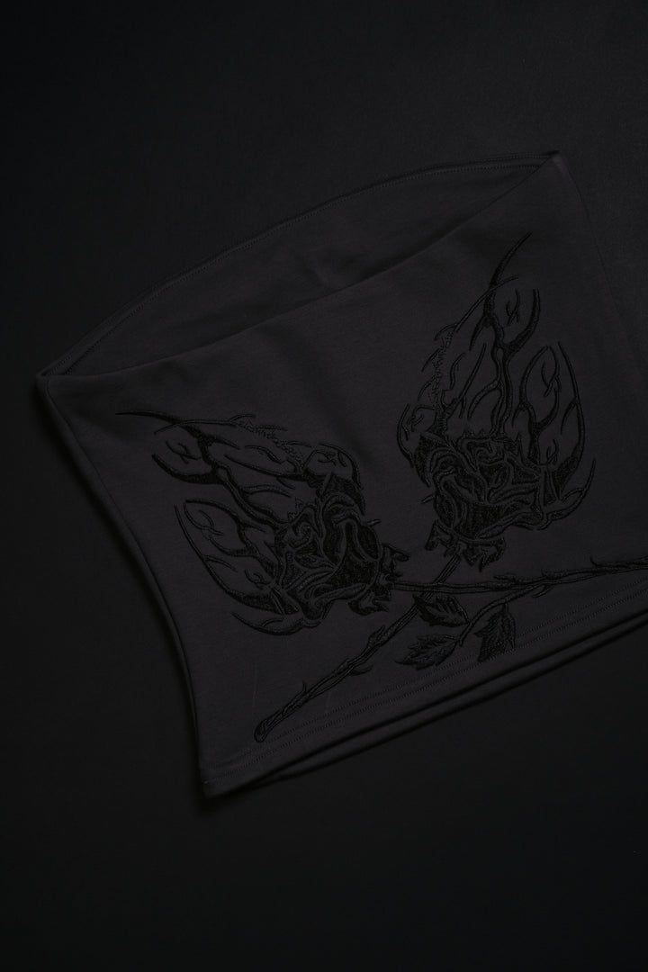 Roses Stamp Pookie Tube Top in Vintage Black