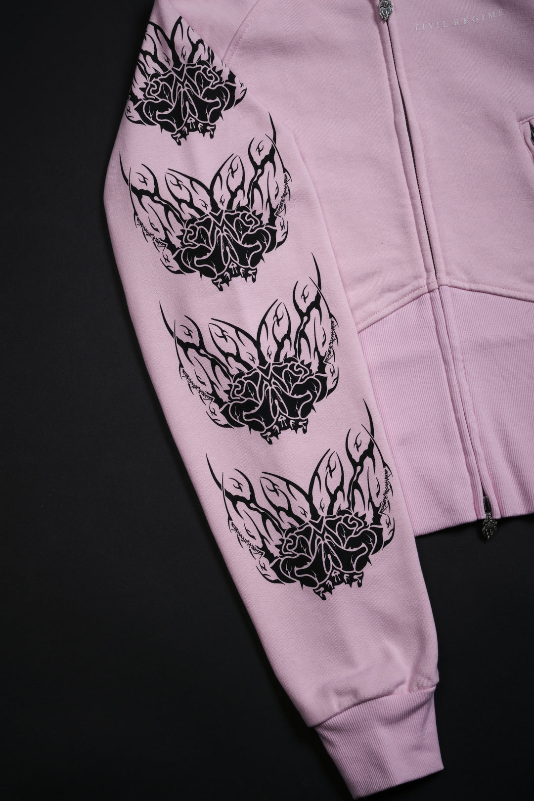 Deadly Alliance Angel Crop Fur Zip Up Hoodie in Baby Pink