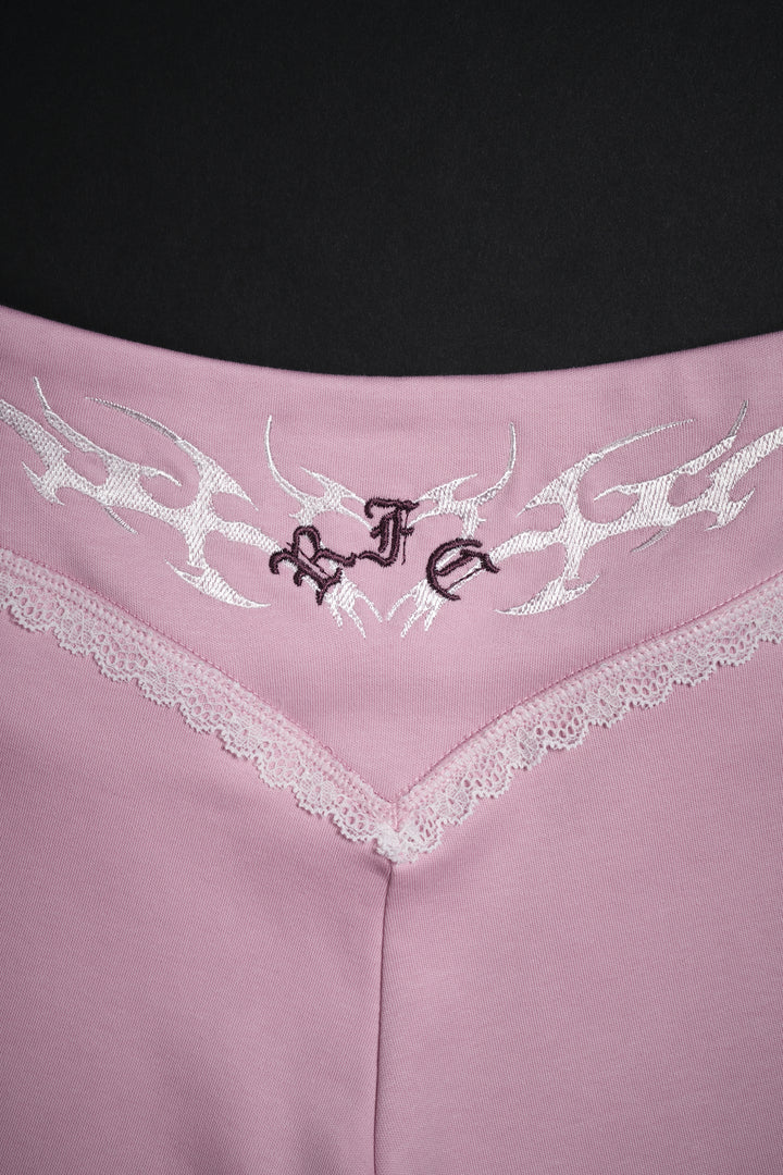 Roses Stamp Pookie V Shape Shorts in Baby Pink