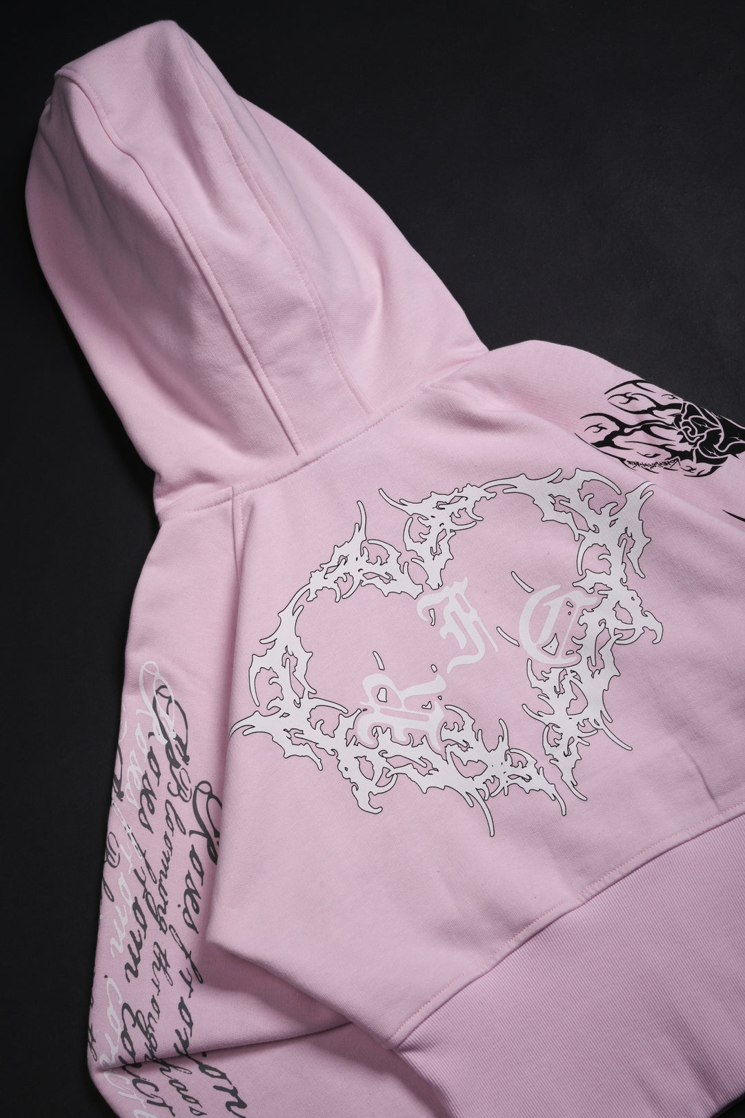 Deadly Alliance Angel Crop Fur Zip Up Hoodie in Baby Pink