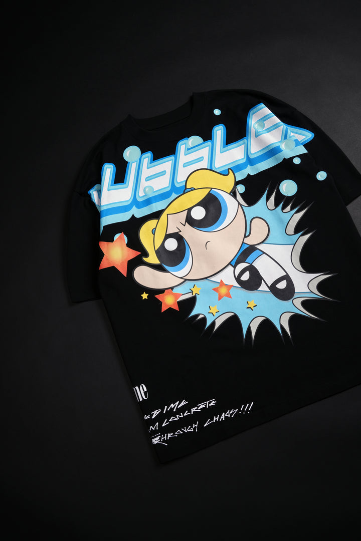 Bubble's Chaos 199X Oversized Tee in Black